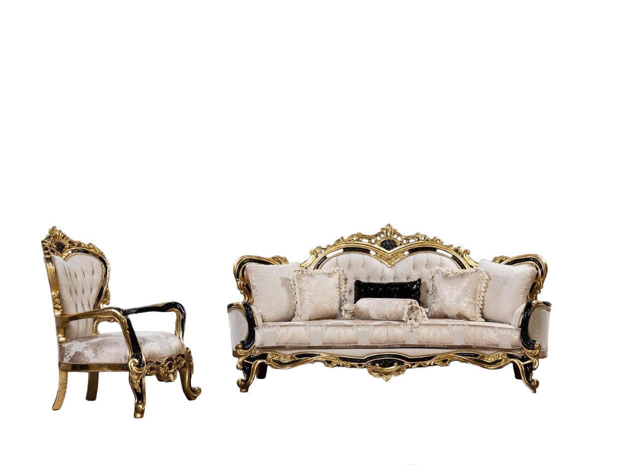 JVmoebel Sofa Sofagarnitur Klassische Luxus Sofas Sessel Wohnzimmer set, 2 Teile von JVmoebel
