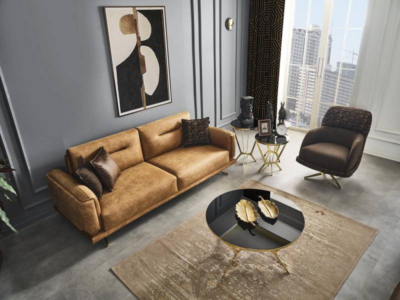 JVmoebel Polstergarnitur Sofagarnitur Sofa 31 Sitzer Sessel Möbel Luxus Design Neu braun, (Sofagarnitur 3 + 1 Sitzer), Made in Europa von JVmoebel