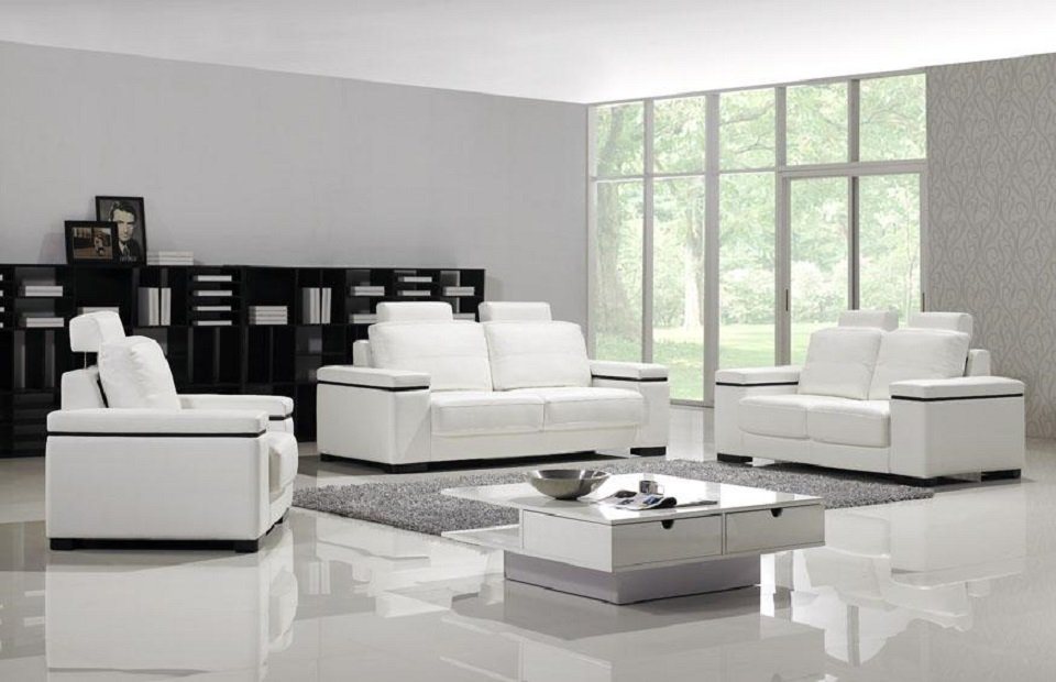 JVmoebel Sofa Sofagarnitur 3+2+1 Sitzer Set Design Sofas Polster Couchen Leder Relax, Made in Europe von JVmoebel