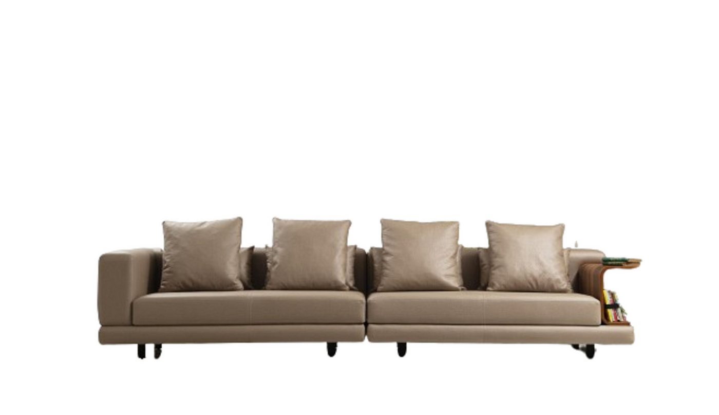 JVmoebel Sofa Viersitzer Couch Beige Sofa 4 Sitzer Polstersofa Modern Kunstleder, 1 Teile, Made in Europa von JVmoebel