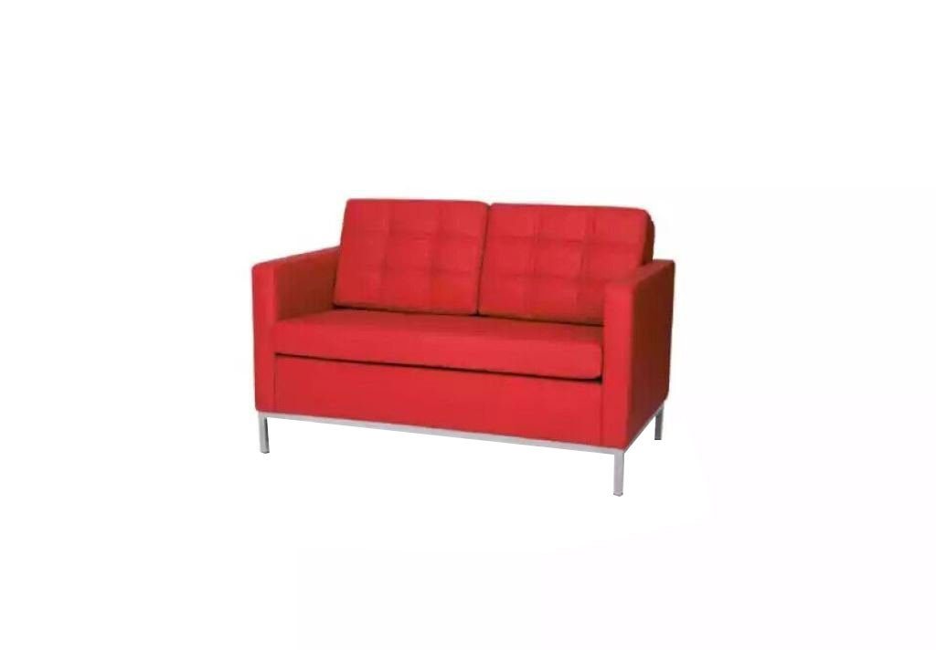 JVmoebel Sofa Wartezimmer Möbel Zweisitzer Rote Couch Polster Möbel Büro Einrichtung, 1 Teile, Sitzkissen, Rückenkissen von JVmoebel