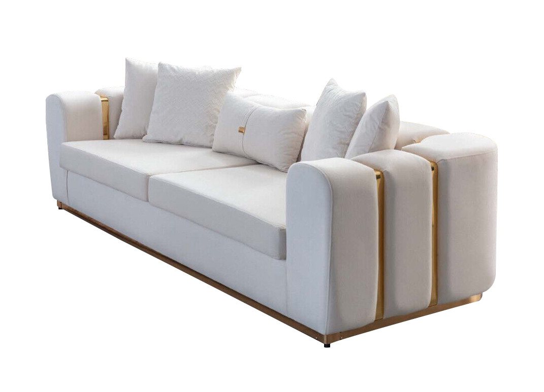 JVmoebel Sofa Wohnzimmer Sofas Designer Edelstahl Viersitzer Polster Moderne Couchen, Made In Europe von JVmoebel