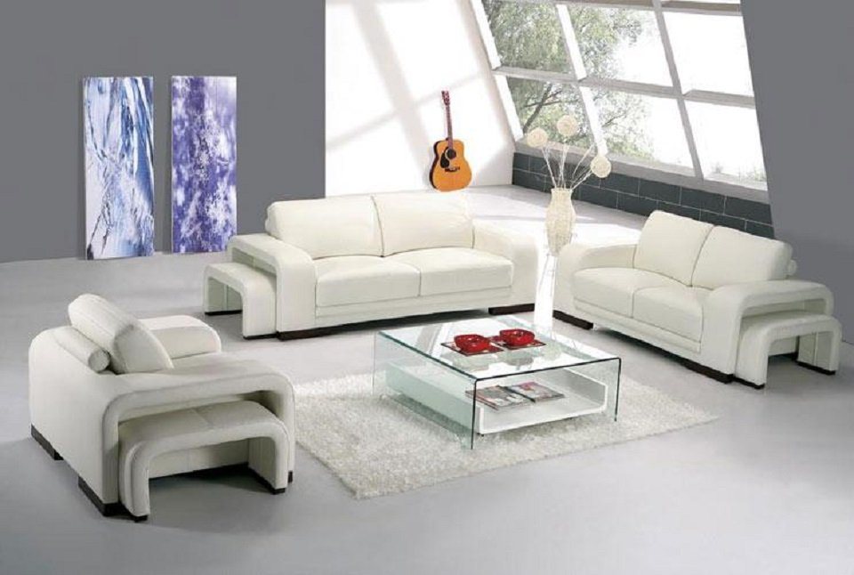 JVmoebel Sofa Zweisitzer 2 Sitzer Sofa Couch Polster Couchen Sofas mit Hocker, Made in Europe von JVmoebel