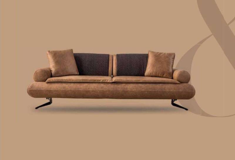 JVmoebel Sofa Zweisitzer Sofa 3 Sitzer Sofas Braun Kunstleder Wohnzimmer Luxus Sitz, 1 Teile von JVmoebel