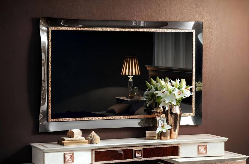 JVmoebel Wandspiegel Eleganter Wandspiegel für Wohnzimmer, Flur mit Holzrahmen, Made in Europa JVmoebel Wandspiegel Eleganter Wandspiegel für Wohnzimmer, Flur mit Holzrahmen, Made in Europa von JVmoebel