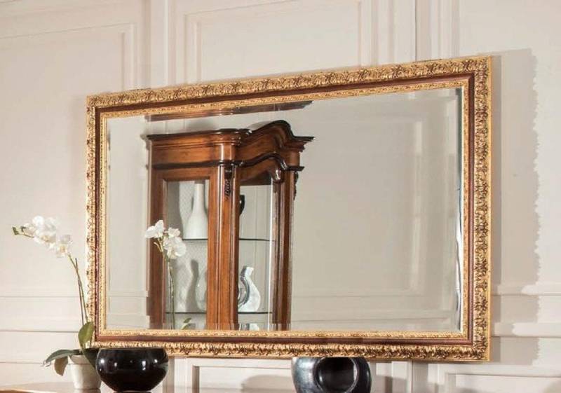 JVmoebel Spiegel Italienischer Wandspiegel aus Holz mit goldener Veredelung, Made in Europa JVmoebel Spiegel Italienischer Wandspiegel aus Holz mit goldener Veredelung, Made in Europa von JVmoebel