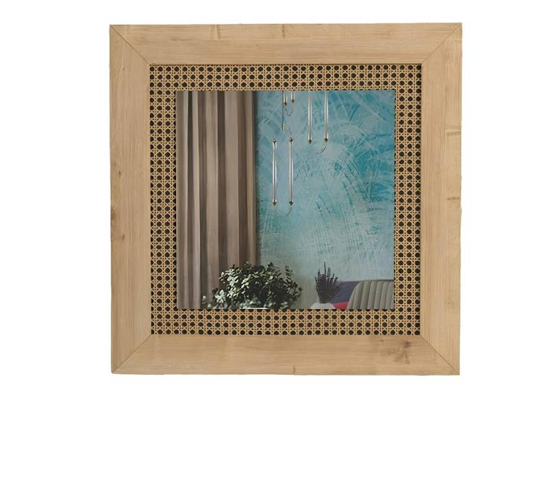 JVmoebel Spiegel Schlafzimmer Spiegel Glasfläche Braun stilvoll Quadratisch helles Holz, Made in Europa JVmoebel Spiegel Schlafzimmer Spiegel Glasfläche Braun stilvoll Quadratisch helles Holz, Made in Europa von JVmoebel