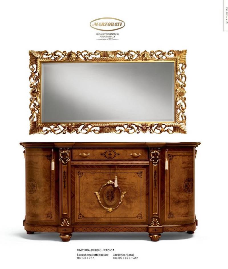 JVmoebel Spiegel Wandspiegel Gold Barock Design Stil für Schlafzimmer Marzorati, Made in Europa von JVmoebel