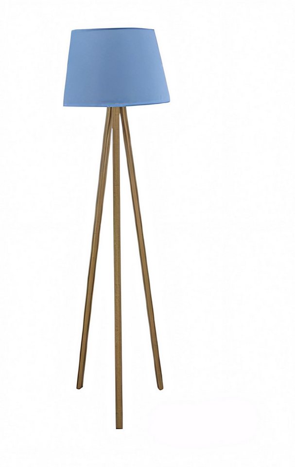 JVmoebel Stehlampe Elegante blaue Holz-Stehlampe im zeitlosen Design, Blau, Made in Europe von JVmoebel