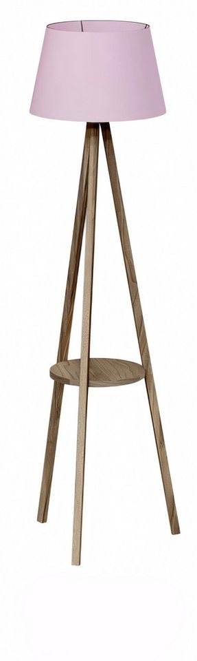 JVmoebel Stehlampe Rosa Holz Stehlampe mit Regal modernes Design stilvoll, Made in Europe von JVmoebel