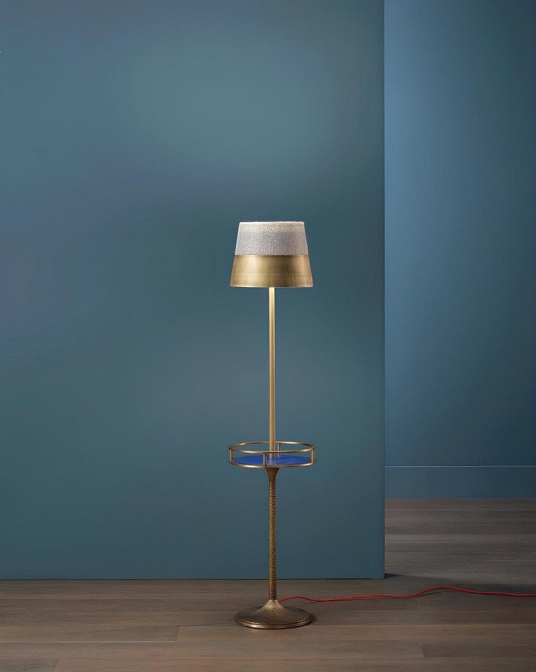 JVmoebel Stehlampe Steh Leuchte Stand Lampe Messing Stehlampe Flur Lampe Bellavista, Made in Europa von JVmoebel