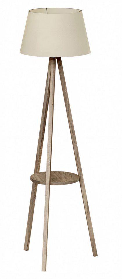 JVmoebel Stehlampe Stehlampe mit Regal Holz Beige Modern Elegant, Made in Europe von JVmoebel