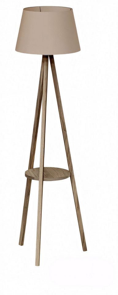 JVmoebel Stehlampe Stehlampe mit Regal Holz Beigeton modern elegante Wohnraumbeleuchtung, Made in Europe von JVmoebel