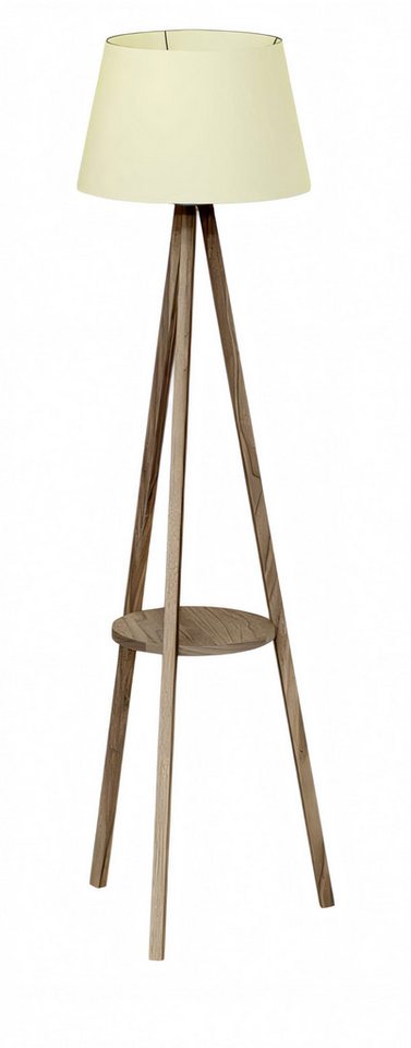 JVmoebel Stehlampe Stehlampe mit Regal aus Holz in Beige modern und stilvoll, Made in Europe von JVmoebel