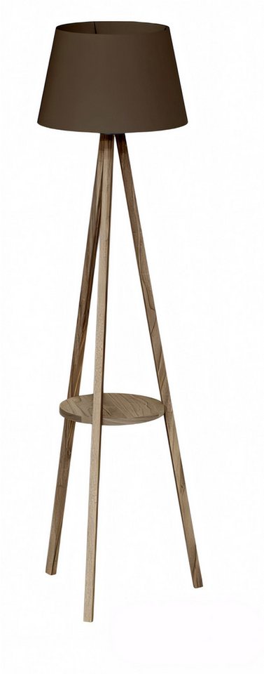 JVmoebel Stehlampe Stehlampe mit Regal aus Holz in Braun modern, Made in Europe von JVmoebel