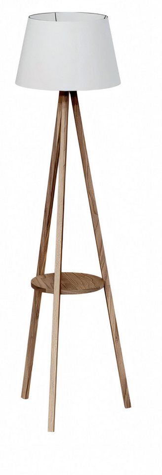 JVmoebel Stehlampe Weiße Holz Stehlampe mit Regal modern und stilvoll, Made in Europe von JVmoebel