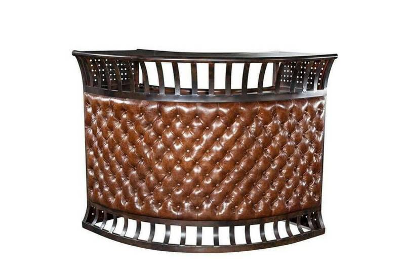 JVmoebel Stehtisch Chesterfield Bar Tische Lounge Club Tisch Vintage Tresen Leder Braun, Made in Europa von JVmoebel
