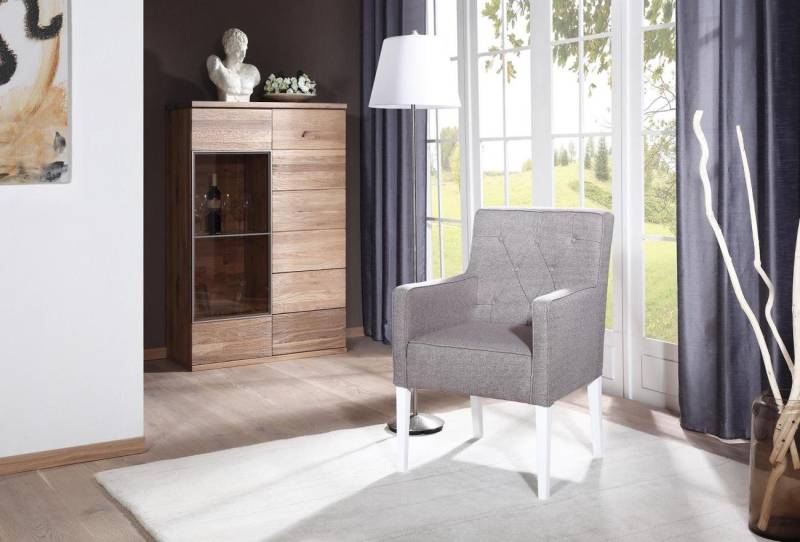 JVmoebel Stuhl Chesterfield Lehnstuhl Stühle Textl Stuhl Polster Sitzer Stoff Samt, Made in Europa von JVmoebel