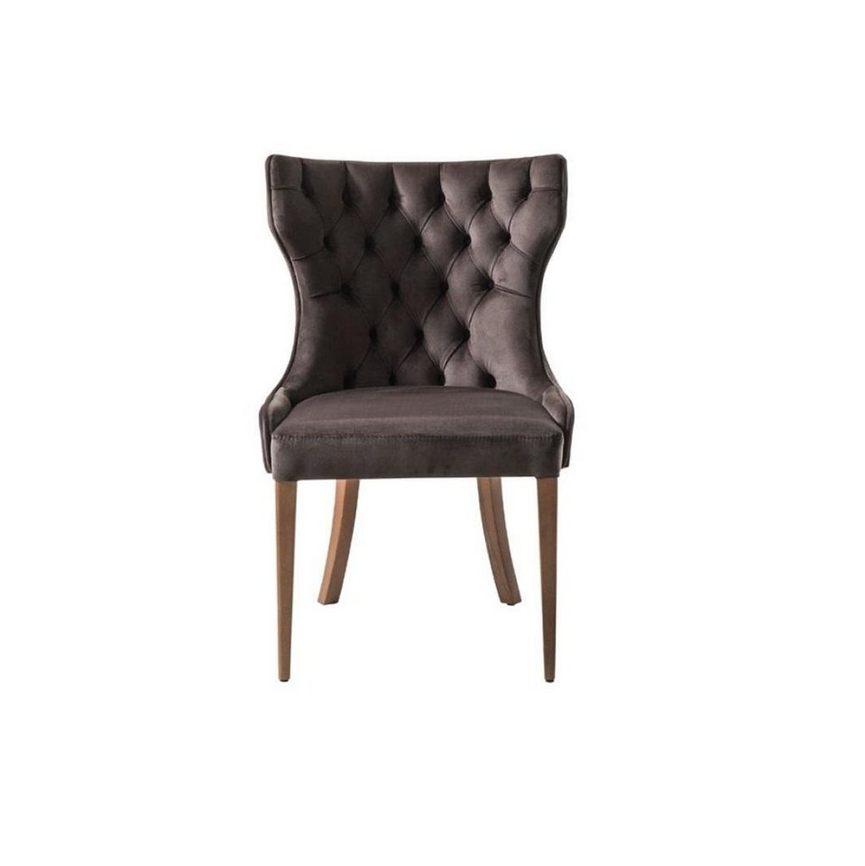 JVmoebel Stuhl, Designer Stuhl Luxus Lehnstuhl Polster Stühle Holz Sessel Wohn Ess von JVmoebel