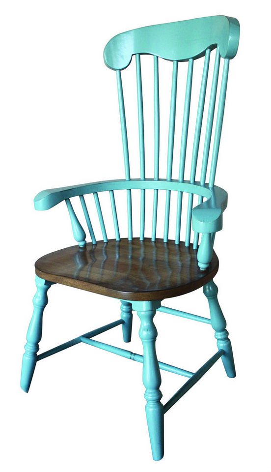 JVmoebel Armlehnstuhl Lehnstuhl Polster Stühle Sessel Wohn Ess Zimmer Landhaus Blau, Made in Europa von JVmoebel