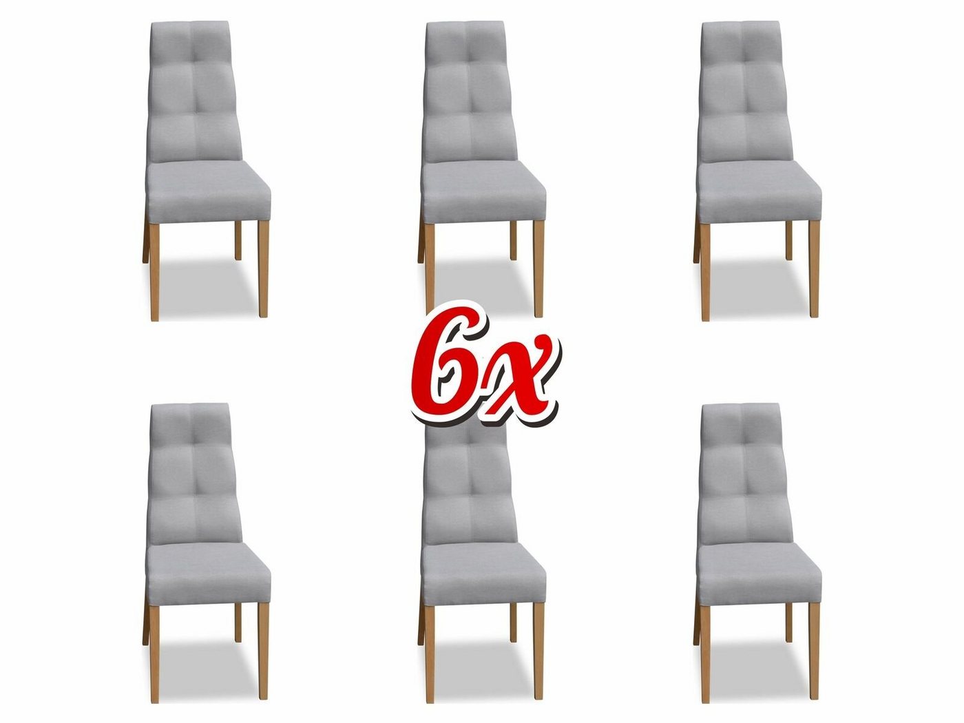 JVmoebel Stuhl, Esszimmer Stuhl Garnitur Sessel Polster Design 6x Stühle Gruppe Set Lehnstuhl von JVmoebel