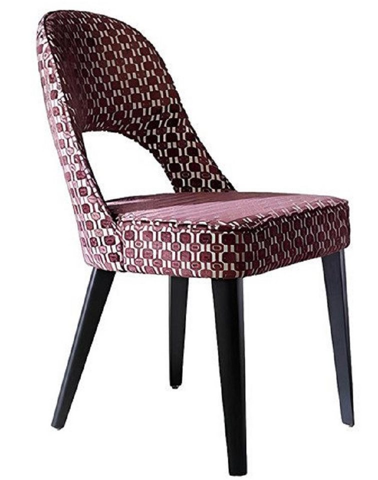 JVmoebel Esszimmerstuhl Küchenstuhl Lehnstuhl Stoff Esszimmer Stühle Holz Rosa Trendy, Made in Europa von JVmoebel
