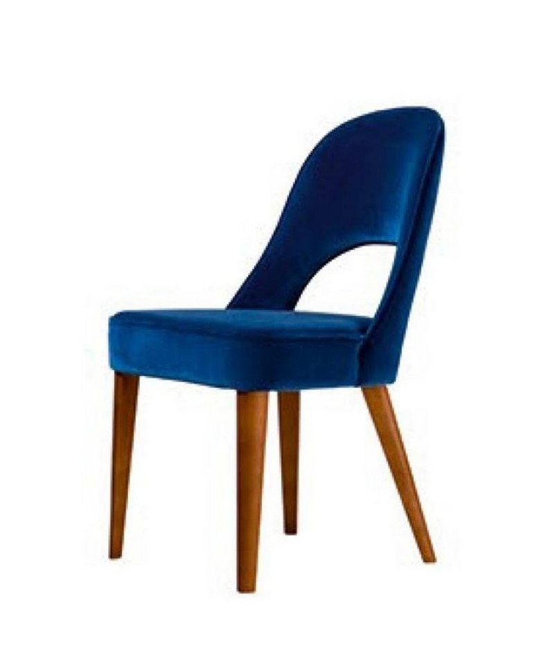 JVmoebel Stuhl, Esszimmerstuhl Stuhl Sessel Sitzer 1 Sitz Clubsessel Stoff Blau von JVmoebel