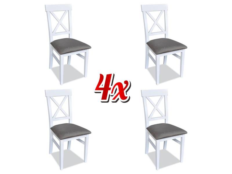 JVmoebel Küchenstuhl Garnitur Sessel 4x Stühle Polster Veranda Küchen Sitz Esszimmer Weiß, Made in Europa von JVmoebel