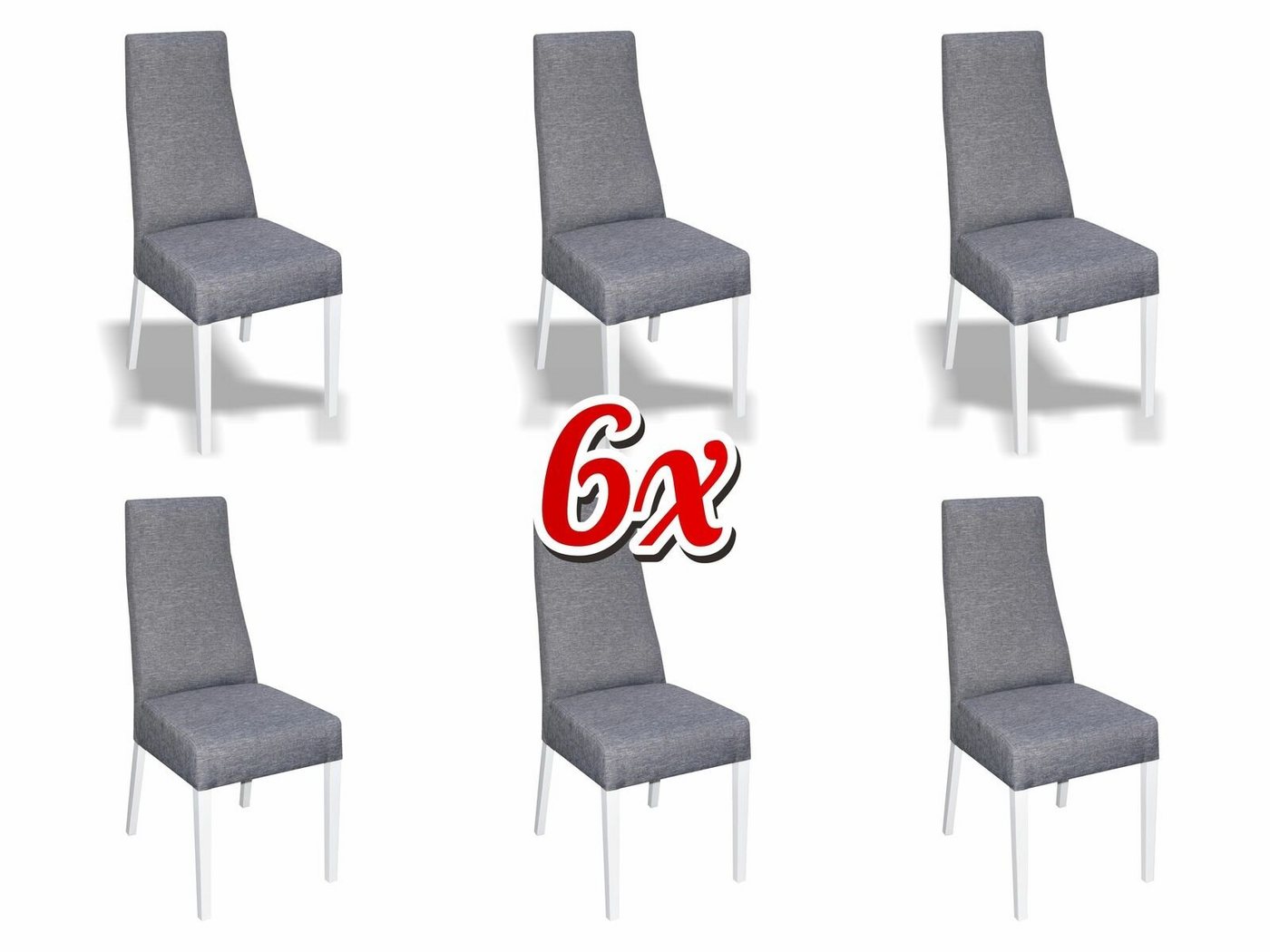 JVmoebel Stuhl, Gruppe Set Wohn Echtes Holz Esszimmer Garnitur Lehn Samt Textil Stuhl 6x Stühle von JVmoebel