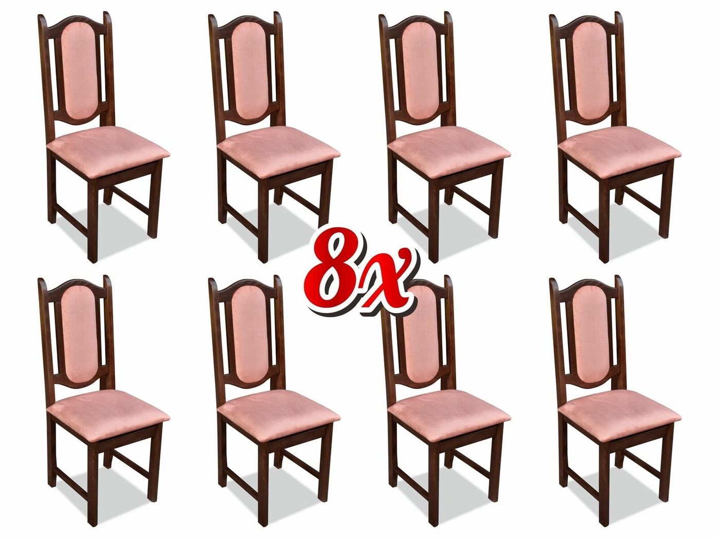 JVmoebel Stuhl, Set 8x Stuhl Designer Lehnstuhl Polster Stühle Gastro Esszimmer Textil Sessel von JVmoebel