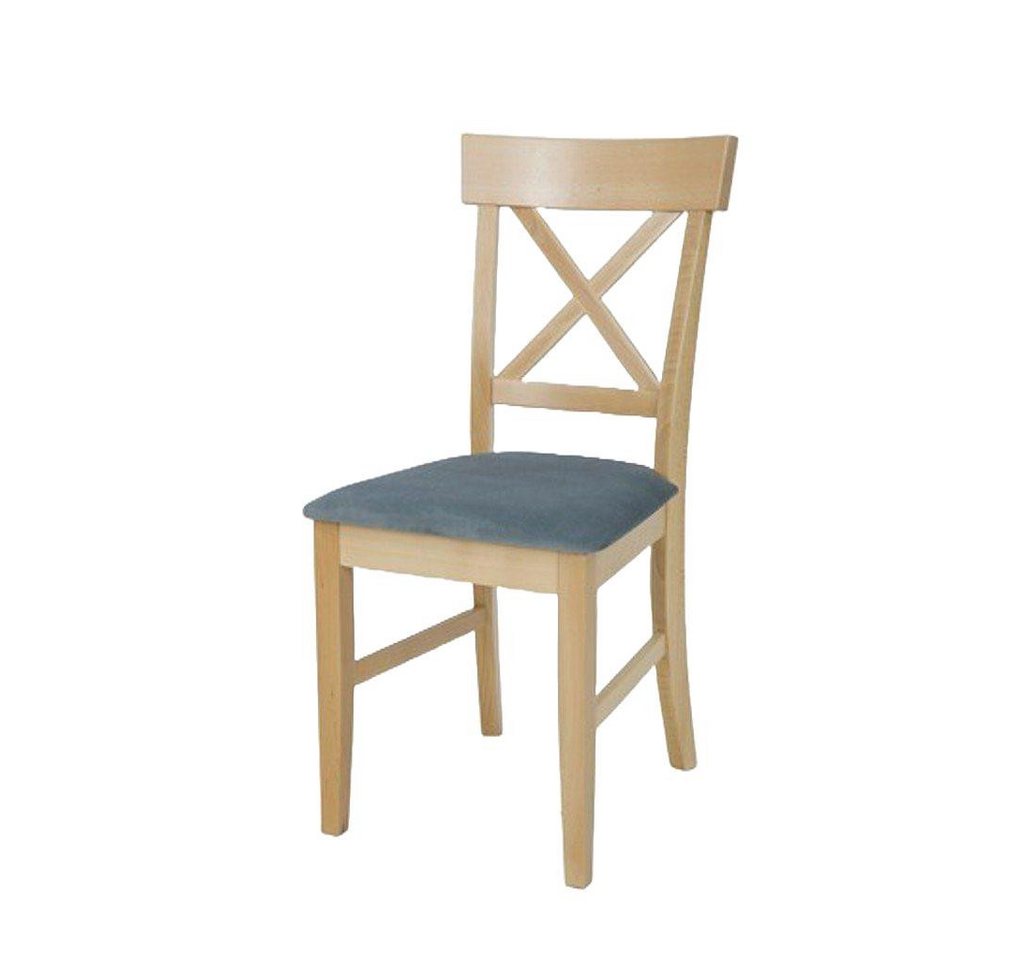 JVmoebel Holzstuhl Stühle Lehnstuhl Textil Massiv Holz Sessel Polster Lehn Leder Lounge, Made in Europa von JVmoebel