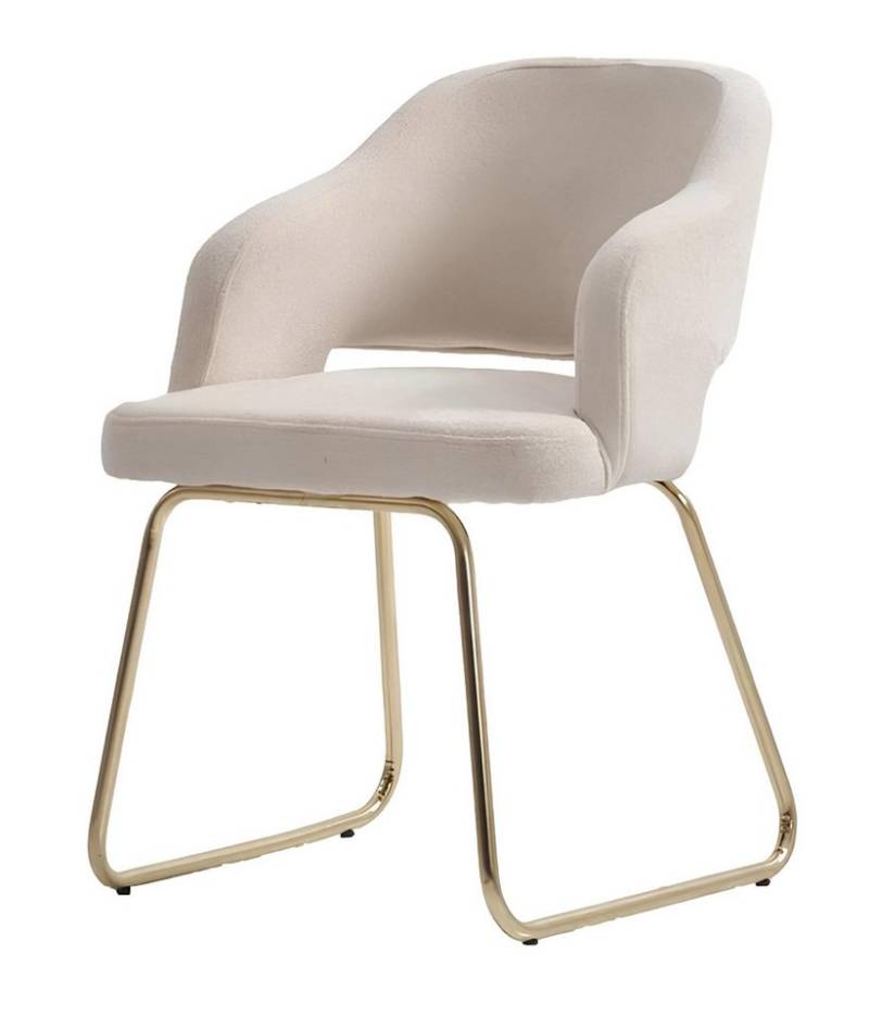 JVmoebel Armlehnstuhl Beige Stühle komfortables Lehnstuhl Stoff Einzelsitz Stuhl (6 St), Made in Europa von JVmoebel