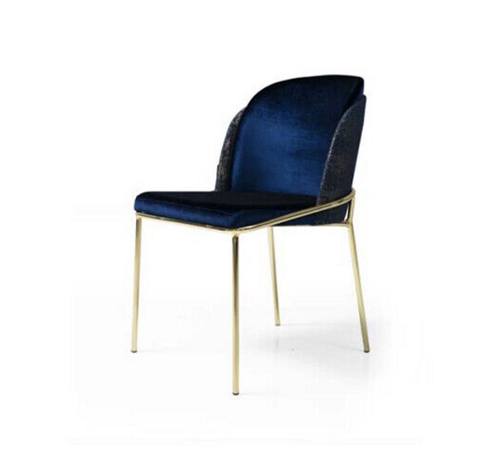 JVmoebel Stuhl Blauer Edelstahl Küchenstuhl Luxus Esszimmer Sitzer Stilvolle Stühle (1 St), Made in Europa von JVmoebel