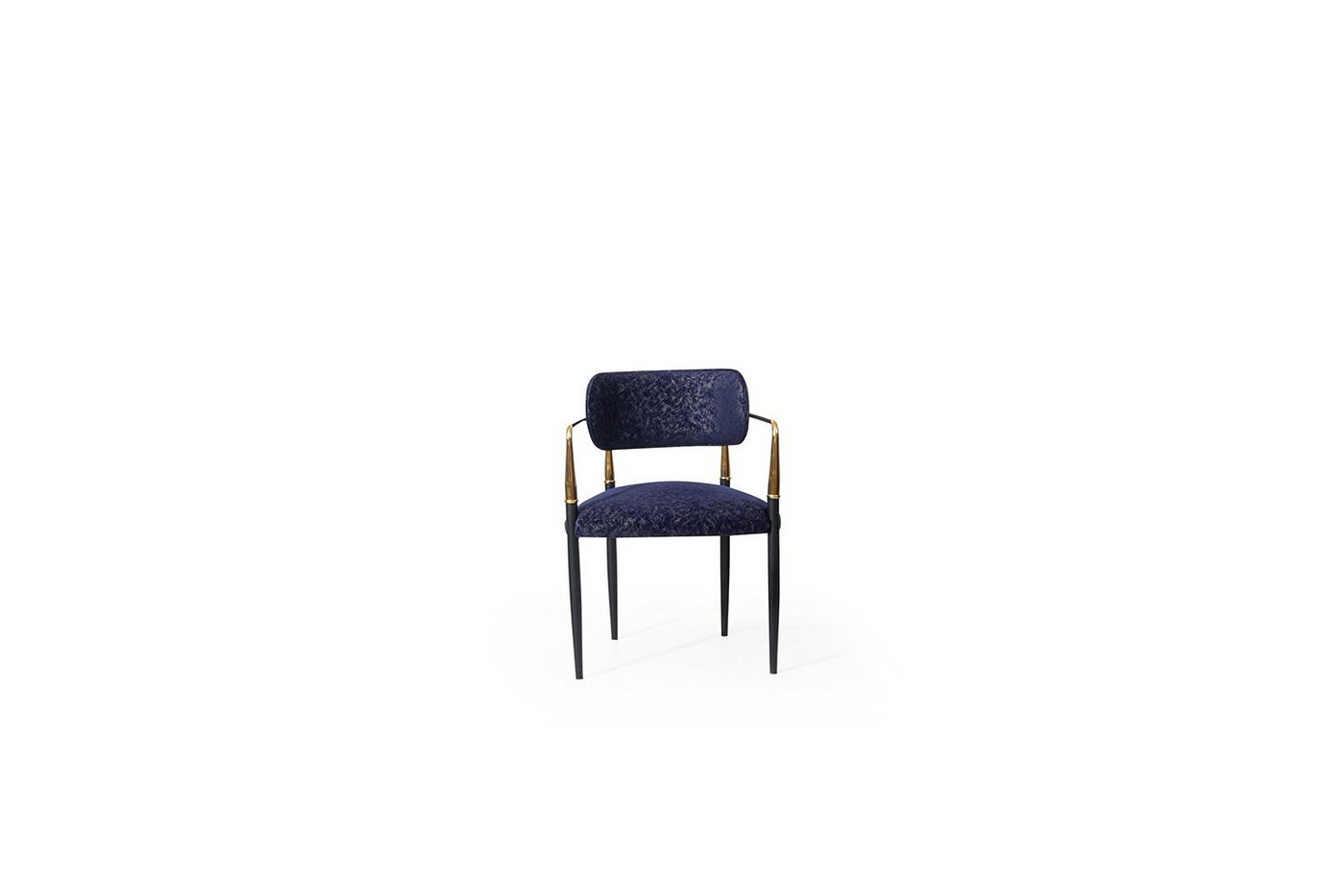 JVmoebel Esszimmerstuhl Blauer Esszimmerstuhl aus Edelstahl mit textiles Design (1 St), Made in Europa von JVmoebel