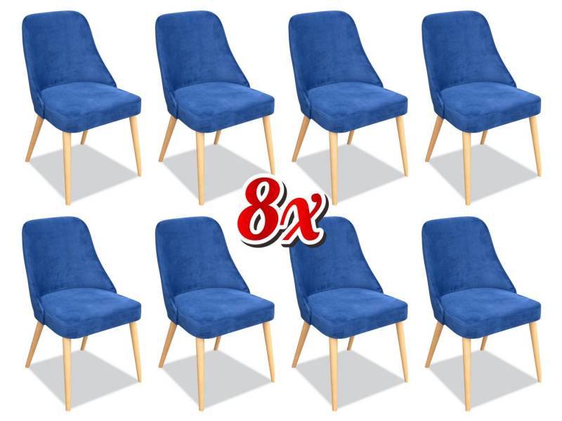 JVmoebel Stuhl Blaues Esszimmer Set mit 8 Stühlen und kompletten Sitzmöbeln, Made in Europa JVmoebel Stuhl Blaues Esszimmer Set mit 8 Stühlen und kompletten Sitzmöbeln, Made in Europa von JVmoebel