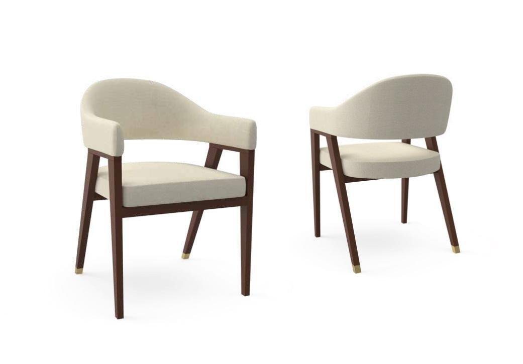 JVmoebel Stuhl Design Stühle Polster Hotel Stuhl Textil Holz Möbel im Esszimmer neu, Made in Europa von JVmoebel