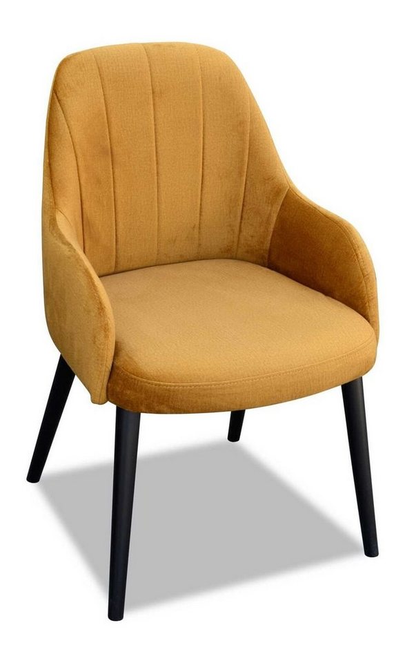 JVmoebel Stuhl Design Textil Luxus Lehnstuhl Stuhl mit Armlehne Esszimmerstuhl Braun (1 St) von JVmoebel