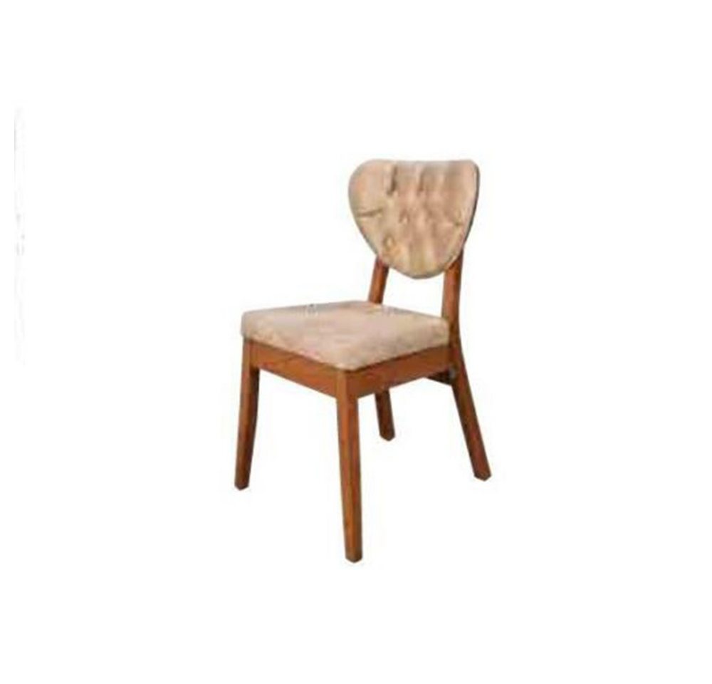 JVmoebel Stuhl Ein Holzstuhl mit einem weichen Sitz und einem runden Chesterfield von JVmoebel