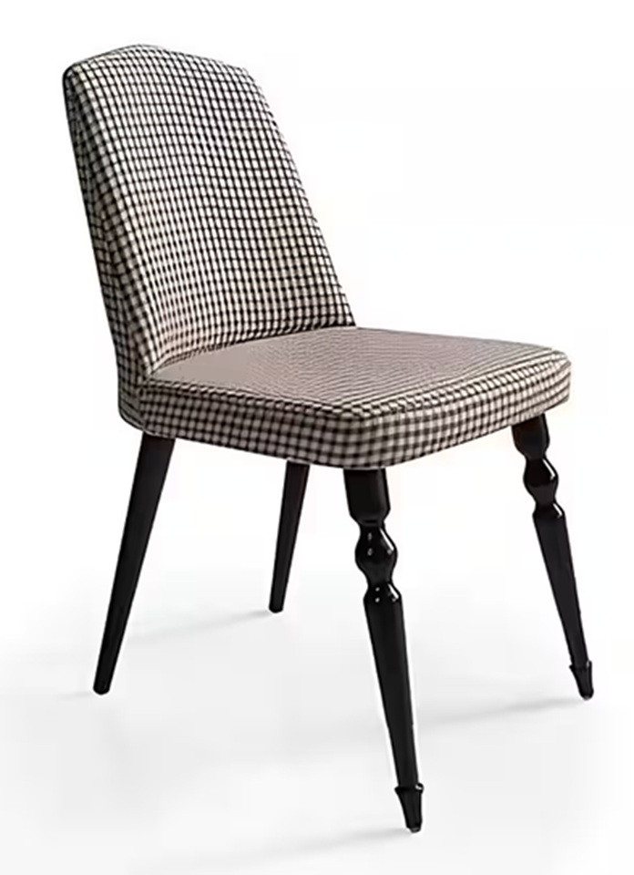JVmoebel Esszimmerstuhl Essstuhl Esszimmerstuhl Küchenstuhl Polsterstuhl Karomuster Gepolstert (1 St), Made in Europa von JVmoebel