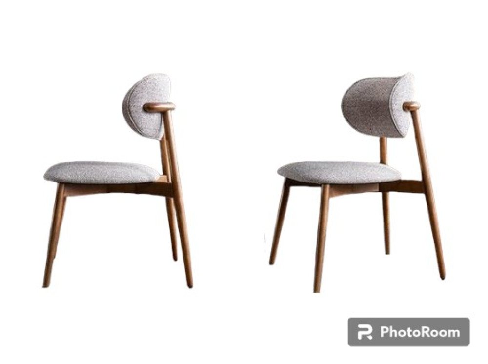 JVmoebel Stuhl Esszimmerstuhl Set 4tlg Küchenstuhl Stühle ohne Armlehnen Stoff Grau, Made in Europa von JVmoebel