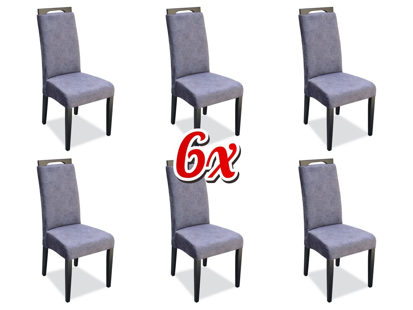 JVmoebel Stuhl Esszimmerstuhl Set aus 6 gepolsterten Textilstühlen, Made in Europa JVmoebel Stuhl Esszimmerstuhl Set aus 6 gepolsterten Textilstühlen, Made in Europa von JVmoebel