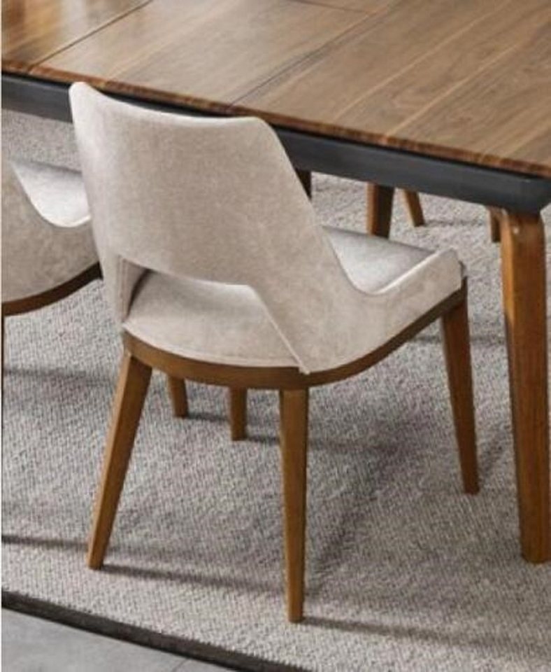 JVmoebel Stuhl Esszimmerstuhl Stuhl Küchenstuhl Lehnstuhl Holz Stoff Modern (1 St), Made in Europe von JVmoebel