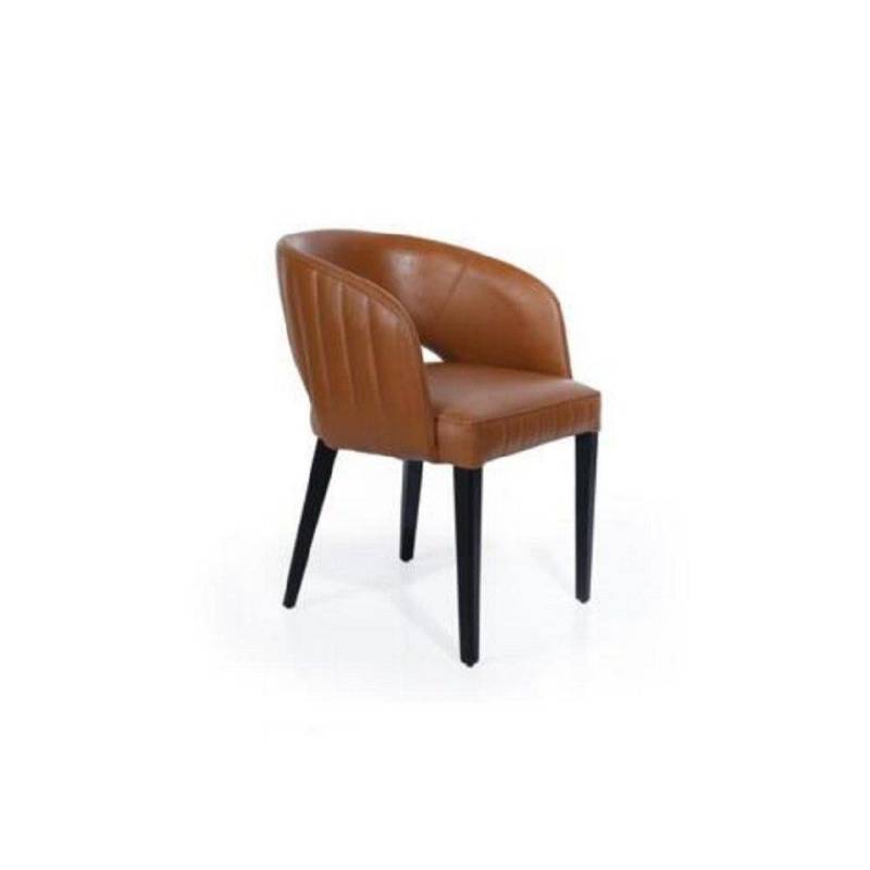 JVmoebel Armlehnstuhl Esszimmerstuhl Stuhl Modern Stühle Holz Design Braun Sitz Sessel Neu, Made in Europa von JVmoebel