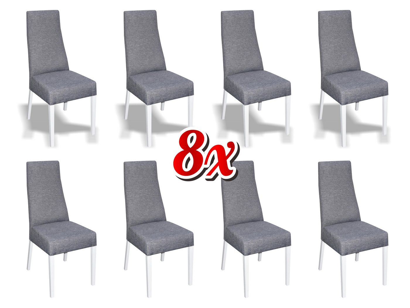 JVmoebel Esszimmerstuhl Grau Polsterstuhl Set für Esszimmer und Küche - Ledertextil Möbel, Made in Europa JVmoebel Esszimmerstuhl Grau Polsterstuhl Set für Esszimmer und Küche - Ledertextil Möbel, Made in Europa von JVmoebel