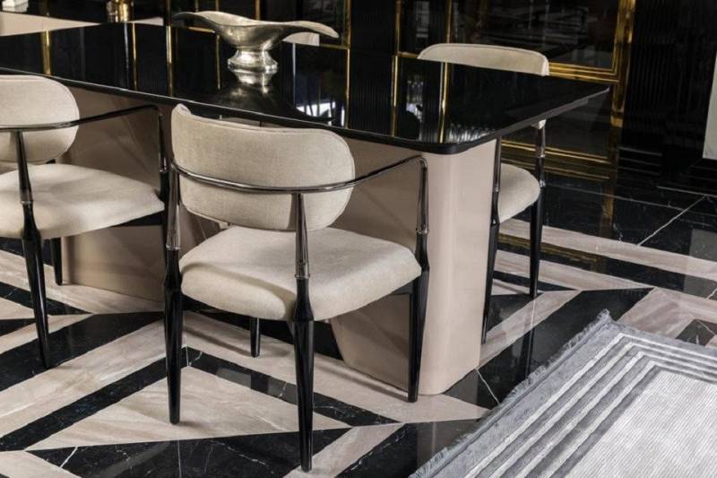 JVmoebel Stuhl Hochwertig Stuhl Beige Design Wohnzimmer Esszimmer Holz Stühle Polster (1 St), Made in Europa von JVmoebel