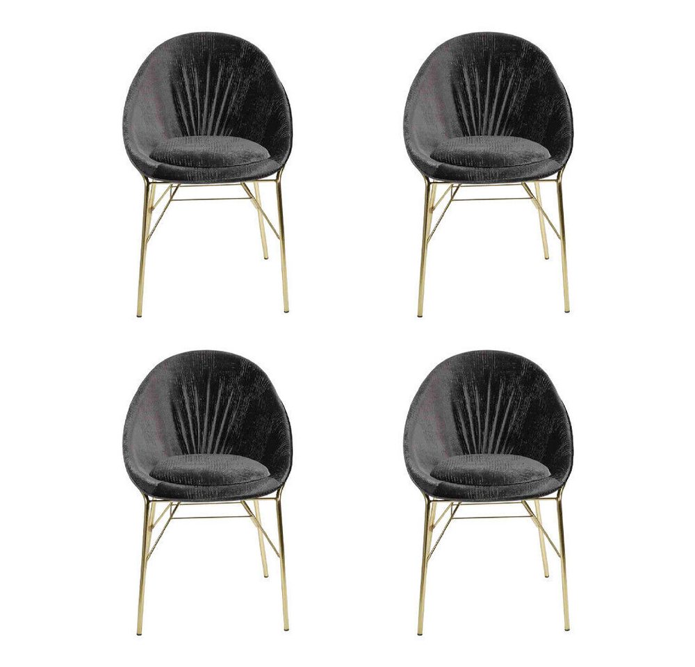 JVmoebel Stuhl Luxus Design Schwarz 4x Stühle Ohne Armlehne Esszimmer Moderne Möbel, Made In Europe von JVmoebel