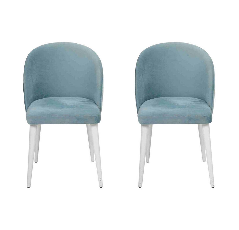 JVmoebel Stuhl Modern Esszimmer Holz 2x Stühle Blau Ohne Armlehne Neu Design Polster, Made In Europe von JVmoebel
