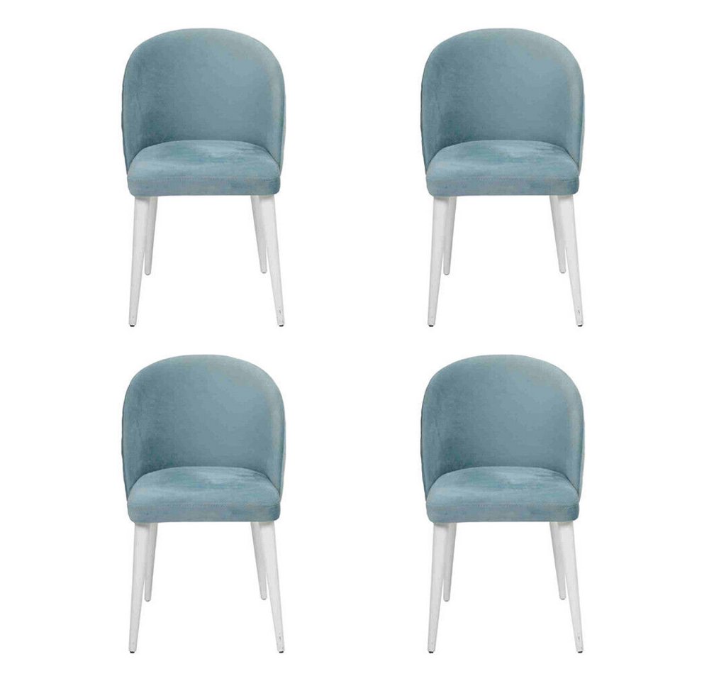 JVmoebel Stuhl Modern Esszimmer Holz 4x Stühle Blau Ohne Armlehne Neu Design Polster, Made In Europe von JVmoebel