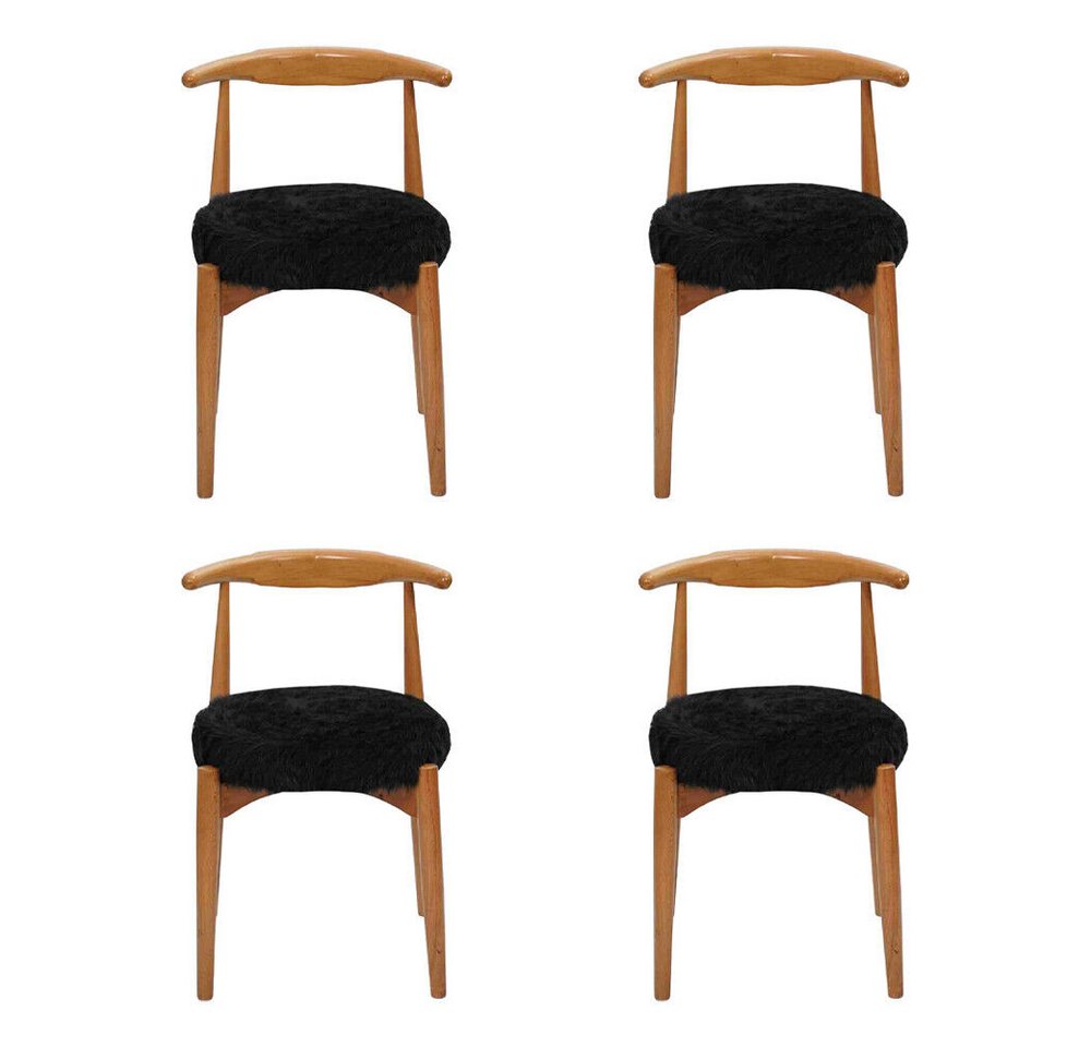 JVmoebel Stuhl Modern Esszimmer Holz 4x Stühle Braun Ohne Armlehne Design, Made In Europe von JVmoebel