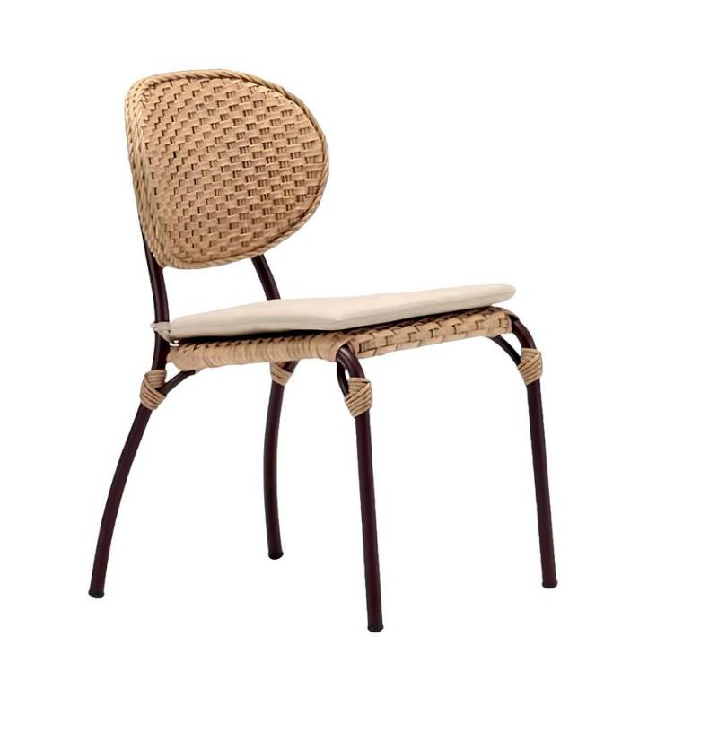 JVmoebel Gartenstuhl Modern Hochwertig Terrasse Stuhl Beige Luxus Stühle stilvoll Rattan, Made in Europa von JVmoebel